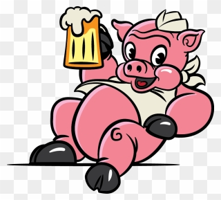 Pig Drinking Beer Clipart - Png Download