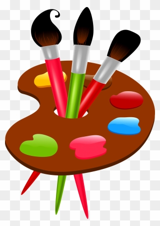 Colors Clipart Paintbrush - Cartoon Paint Brush Drawing - Png Download