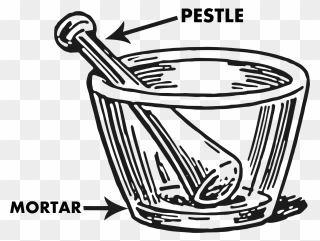 Mortar And Pestle Clipart Clip Art - Mortar And Pestle Laboratory Apparatus Drawing - Png Download