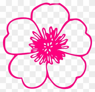 Hot Pink Flower Svg Clip Arts - Pink Clip Art Flower - Png Download