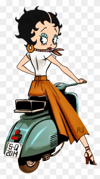 Dallas Cowboys Clipart Girly - Betty Boop On Scooter - Png Download