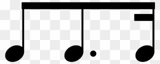 4 Sixteenth Notes Note Png - Four Beamed Eighth Notes Clipart