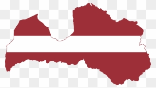 Lutheran Church In Latvia - Latvia Flag Map Clipart