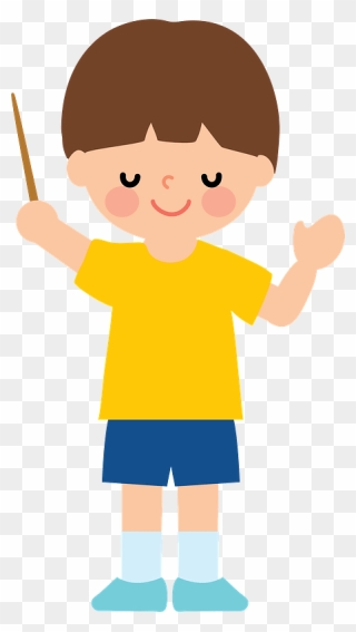 Child Boy Conductor Clipart - Kids Conduct Music Clipart - Png Download