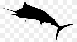 Dolphin Clip Art Fauna Silhouette Fish - Marlin Silhouette - Png Download