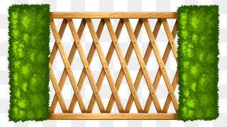 Wooden Fence With Plants Png Clipart - Wood Fence Clipart Png Transparent Png