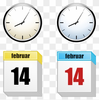 Clock And Calendar Vector Image - Time Calendar Clipart - Png Download