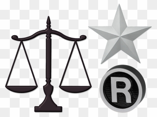 Scales Of Justice, Registered Mark And Prismatic Star - Justice Symbol Scales Clipart