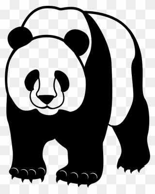 Giant Panda Animal Clipart - パンダ イラスト 正面 - Png Download