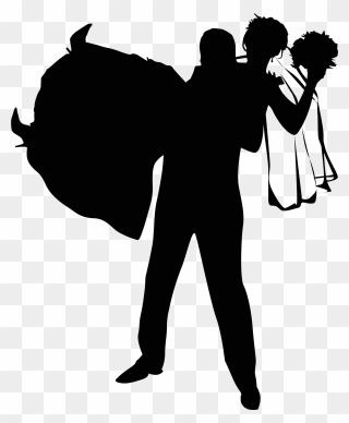 Acrylic Drawing Silhouette - Wedding Couple Silhouette Clipart
