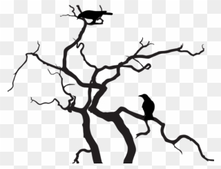Silhouette Of A Scary Tree Clipart