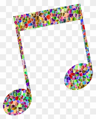 Vivid Chromatic Tiled Musical Note - Musical Note Symbol Colorful Clipart