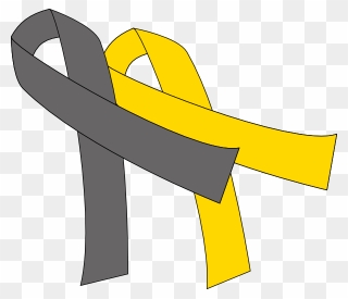 Yellow And Grey Cancer Ribbon Clipart