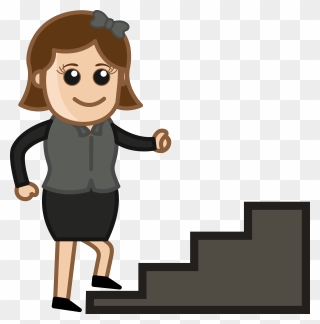 Cute Teacup Yorkies Climbing Playing Png Clipart - Girl Walking On Stairs Cartoon Transparent Png