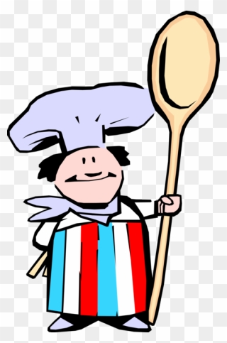 Vector Spoon Wooden - French Chef Cartoon Clipart