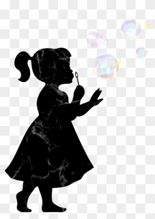 #black #schwarz #balloon #balloons #watercolor #waterballoons - Little Girl Silhouette Clipart - Png Download