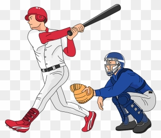 Baseball Players Sports Clipart - イラスト フリー 素材 野球 - Png Download