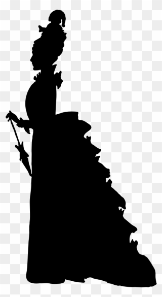 17th Century Woman Silhouette Clipart