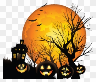 #mq #moon #bat #darkness #graveyard #halloween - Halloween Clip Art Png Transparent Png