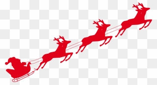 Santa"s Sleigh Png Download - Santa With Sleigh Png Clipart