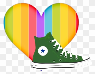 #mq #rainbow #heart #shoe #converse - Shoe Clipart