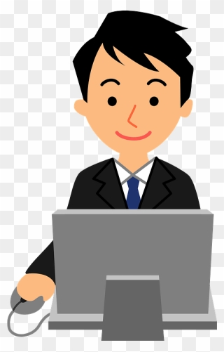 Business Man Computer Clipart - Computer User Clipart - Png Download