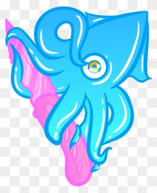 Squid Clipart Under Sea - Pastel Squid - Png Download