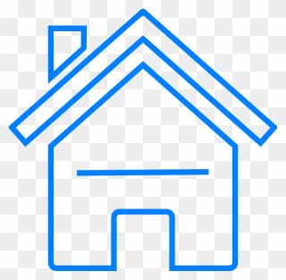 Transparent Blue House Clipart - Clip Art House Blue - Png Download