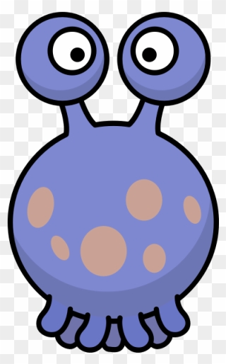 Clipart Floating Silly Alien With Tentacles - Cartoon Alien Transparent