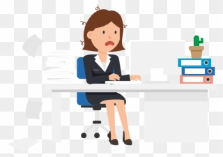 Corporate Woman Being Stressed At Work - National Stress Awareness Day 2020 Clipart