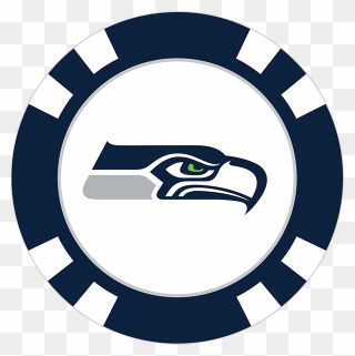 Seattle Seahawks Poker Chip Ball Marker - Seattle Seahawks Circle Logo Clipart