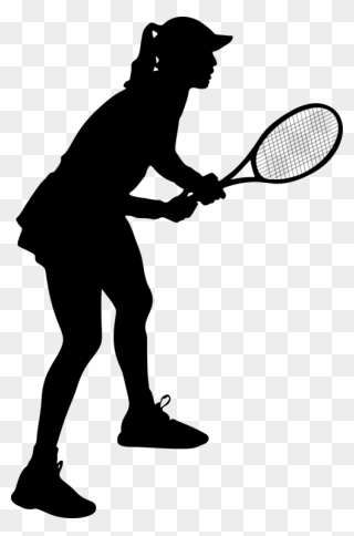Solid - Woman Tennis Silhouette Clipart