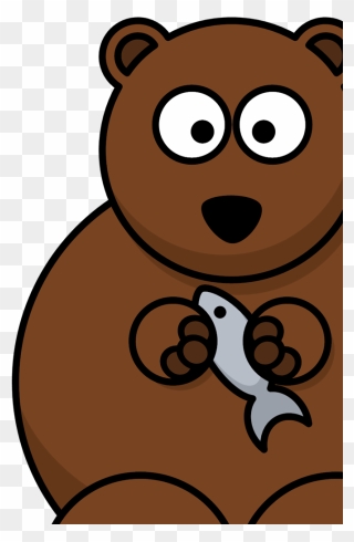 Cartoon Bear Clip Art, Icon And Svg - Cartoon Bear Eating Fish - Png Download