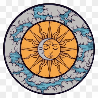 Hippie Sun And Moon Clipart