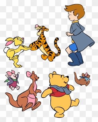Pooh-friends3 - Winnie The Pooh Christopher Robin Characters Clipart