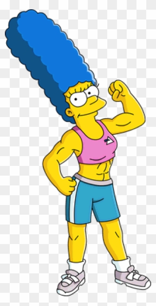 Muscular Marge Tapped Out - Simpsons Muscle Marge Clipart