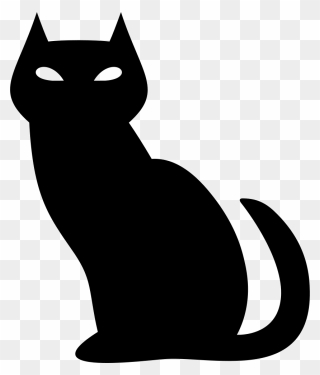 Black Evil Cat Comments - Gato Preto Halloween Desenho Clipart