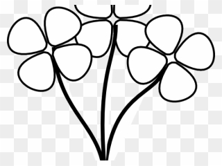 Black And White Clip Art Flowers - Png Download
