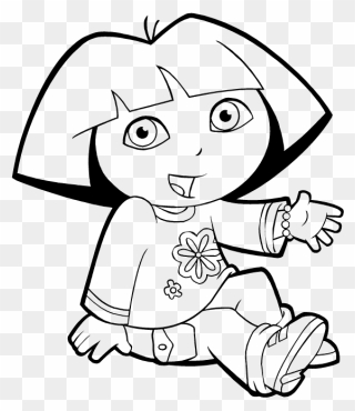Dora The Explorer Are Sitting Coloring Pages - Coloring Pages Of Sitting Clipart