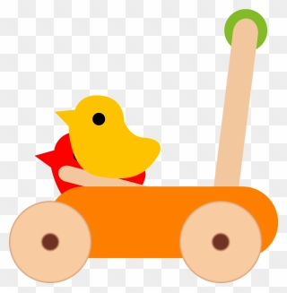 Wooden Wheelbarrow Toy Clipart - 赤ちゃん 手押し 車 イラスト - Png Download