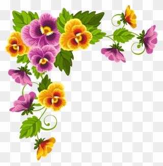 Border Background Design Flowers Clipart