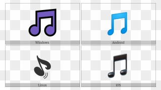 Musical Note On Various Operating Systems - Graphic Design Clipart
