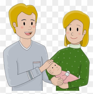 Happy Parents Clipart - Baby With Parents Png Transparent Png