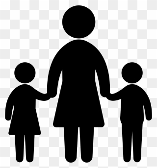 Mother With Two Childs Svg Png Icon Free Download - Mother And Two Children Silhouette Clipart