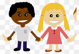 Cartoon Children Holding Hands - Kids Holding Hands Transparent Background Clipart