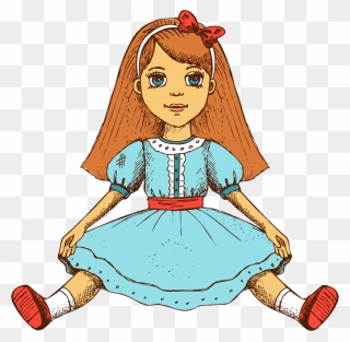 Doll Drawing Sitting Down Clipart