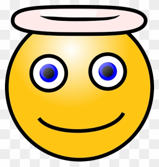 Yellow, People, Face, Cartoon, Round, Angel, Smilies - Saint Smiley Clipart