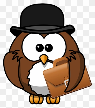 Owl In A Hat Clipart - Cartoon Owl With Hat - Png Download