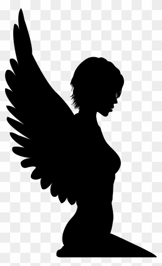 Woman With Wings Silhouette- - Angel Wings Silhouette Clipart