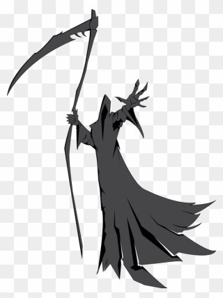 Silhouette,cold Weapon,monochrome Photography - Grim Reaper's Scythe Drawing Clipart